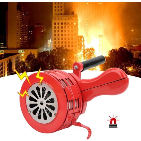 Tragbare Handkurbel-Sirene, lauter 120-dB-Alarm, manueller Alarm für Schulen, Truppen und Notfallsituationen auf Baustellen