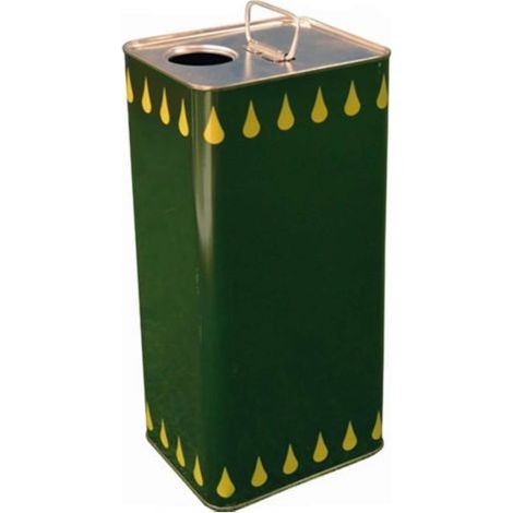 Lattina Olio Rettangolare in banda stagnata 5 Litri VERDE con tappo ermetico 8pz