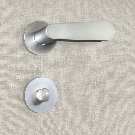 Poignée de porte design à condamnation finition aspect chrome mat Regina - KATCHMEE - KatchMee (1/3)