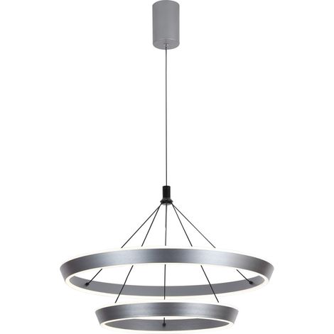 Italux Ottana Suspension LED à double anneau, gris 3000/4000/6000K