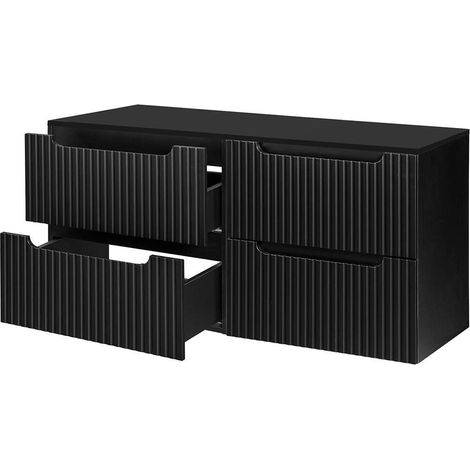 Meuble double vasque Newport 121 x 60 x 40 cm noir [en.casa]