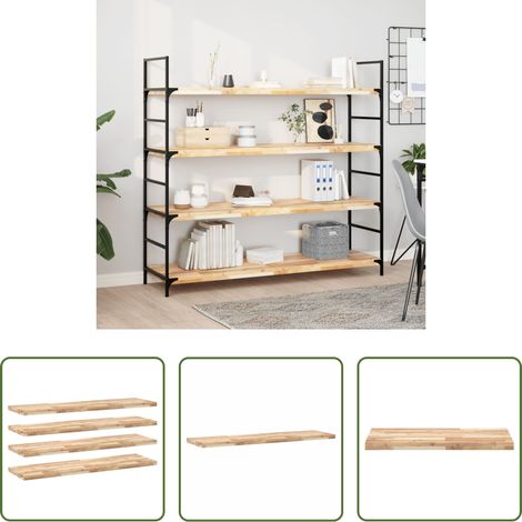 Bois d'acacia - Étagères flottantes 4 pcs 160x40x4 cm acacia massif non traité (1/5)