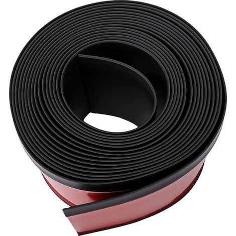 Moulure souple auto-adhésive, 10 cm x 6 m, pour plinthes, murs et sols, noire. (1/5)