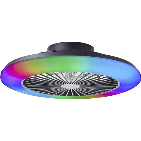 Brilliant G60020/06 Salerno Plafonnier LED avec ventilateur Module LED 40 W noir (1/5)