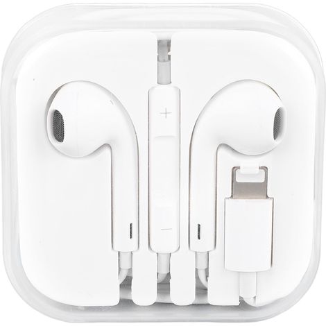 Casque filaire HiFi stéréo antibruit Contrôle du volume intégré Écouteur filaire pour iPhone interface IOS Blanc (1/5)