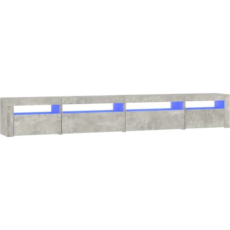 Mueble TV multimedia estantería para televisión buffet para televisión comedor salón dormitorio con luces LED 270 x 35 x 40 cm gris 020026579
