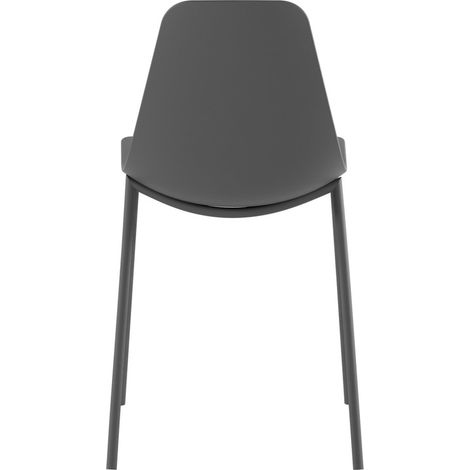 Sedia Frida Design Moderno in Polipropilene con Gambe in Metallo - Seduta Ergonomica per Arredo Interni Casa Ufficio - Grigio Scuro (1/5)
