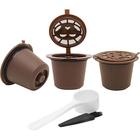 Capsule Café Rechargeable - Acier Inoxydable 304 - Compatible Nespresso U Pixie CitiZ Le Cube Maestria Lattissima Inissia Concept - 3 Pièces (1/5)