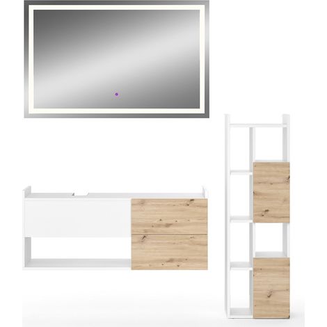 Conjunto de muebles de baño Alf, Blanco, 3 piezas, Vicco