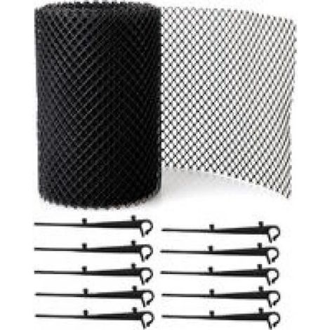12 mètres de gouttière de haute qualité [COMPREND 20 crochets + 2 grilles 6 m x 15 cm] Protection de toiture + pare-feuilles, Versailles (1/5)