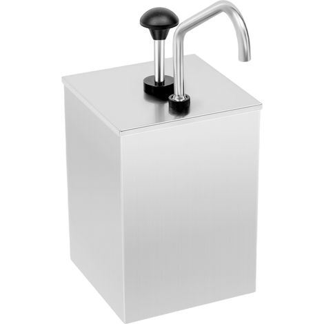 Distributeur de Sauce Soja 4L en Acier Inoxydable 304 Pompe Manuelle pour Condiments Station de Distribution Simple Tête Capacité .05 Gallon (1/5)