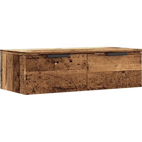 Armario de pared de diseño versátil para guardar objetos 68 x 30 x 20 cm fabricado en madera de ingeniería con acabado envejecido 020050986 (1/5)