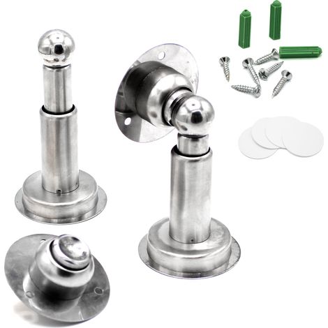 Bloque Porte Magnétique - Lot de 2 Bloques Porte Sol et Mur - Longueur Ajustable - Tête Aimantée - En Acier Inoxydable (1/5)
