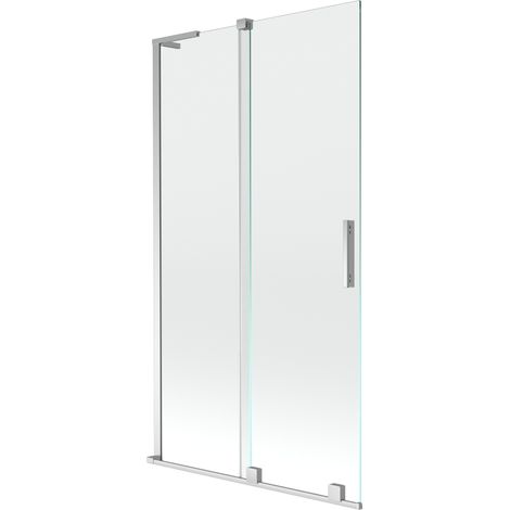 Mexen Velar L paroi de baignoire coulissante 2 panneaux 100 x 150 cm, transparent, chrome - 896-100-003-01-01 (1/2)