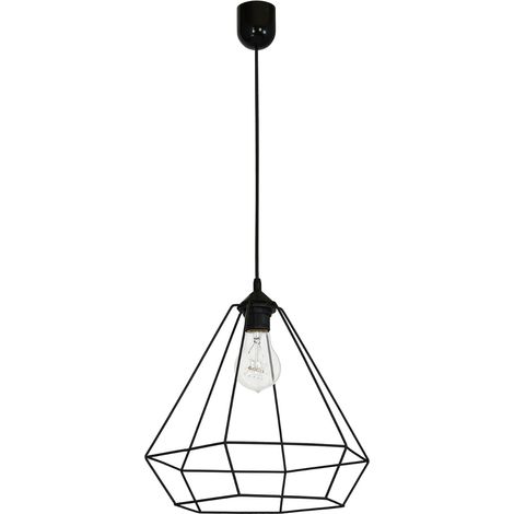 Lampada a sospensione loft nera Alma 1xE27 15W Luminex
