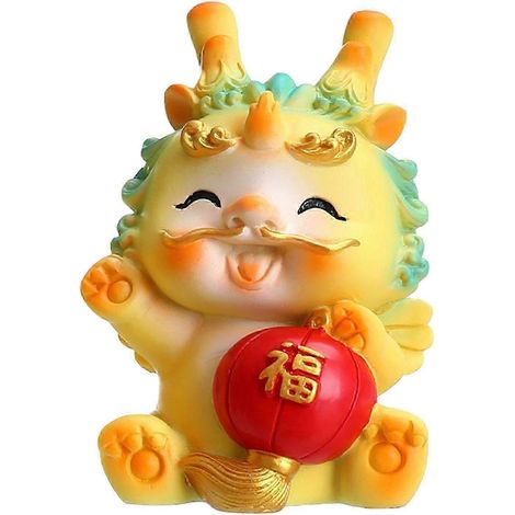 Figurine de dragon pour le Nouvel An chinois, sculpture ornementale Feng Shui créative pour le festival du printemps, à accrocher au tableau de bord ou à la porte d'une voiture.-Style D (1/5)