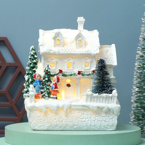 Décoration de village de Noël avec maisons illuminées à LED et figurines - Décoration intérieure (1/5)