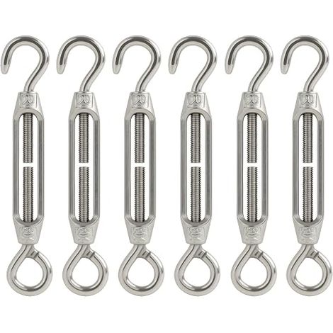 M4 Stainless Steel Wire Tensioner with Hooks and Eyes for Tightening Ropes, Antennas, Clothesline and Chains (1/5)