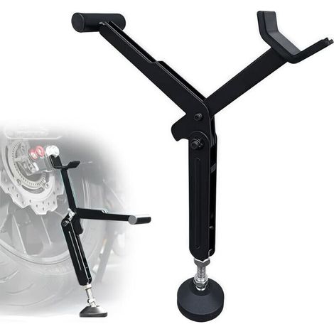 Bequille Moto Pliable - Cric de Levage pour Roue Arrière - Hauteur et Angle Réglables - Pour Moto Scooter Vélo Quad - 250 kg - 1,2 kg (1/5)