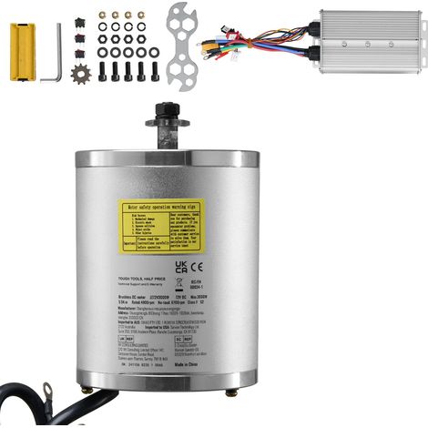 Kit Moteur Électrique Sans Balais 3000W 72V 4900tr/min avec Contrôleur de Vitesse Amélioré pour Karting Vélo Électrique Moto Scooter (1/5)