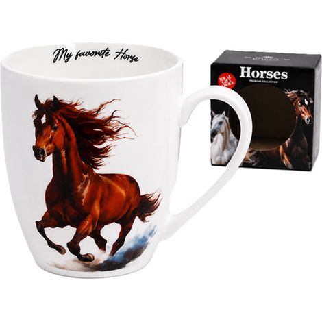 Taza de porcelana con diseño de caballo, 350 ml, Reina Isabel. Regalo ideal para amantes de los caballos. (1/5)