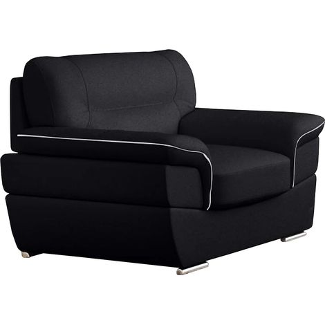 Poltrona in pelle Nero - THIBAULT (1/5)