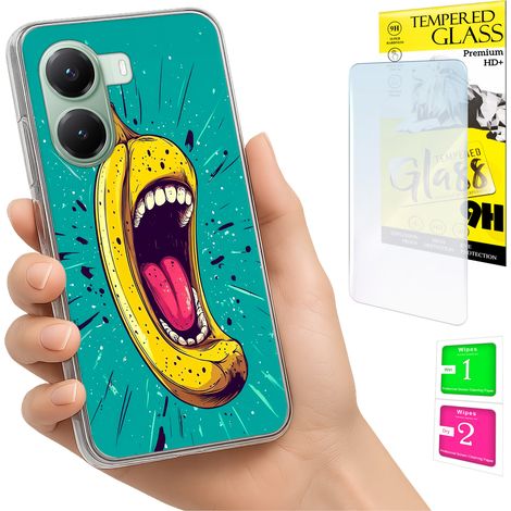 Funda para Xiaomi Poco X7 Pro 5G con foto, parte trasera tipo banana + cristal 9H (1/5)