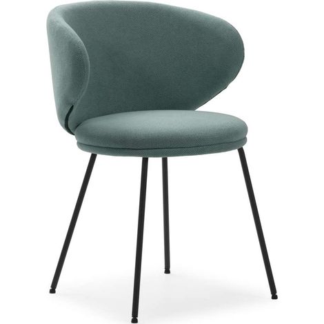 Pack de 2 sillas modelo Rebeca tapizado textil verde, 77.5cm(alto) 58cm(ancho) 59.5cm(largo) (1/5)