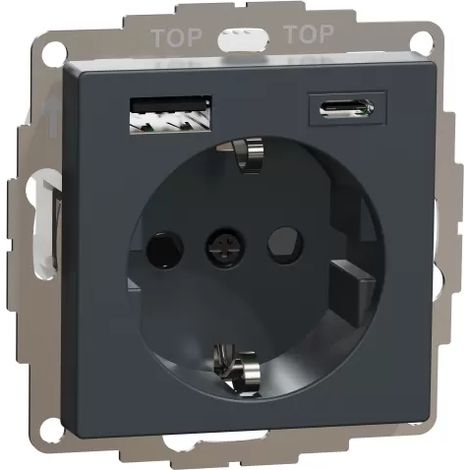 Merten Schuko Steckdose mit USB Ladegerät MEG2367-0414 (1/2)