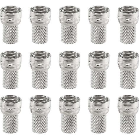15 connecteurs RF mâles à visser de type F pour câble coaxial RG6 pour caméra de vidéosurveillance (1/5)