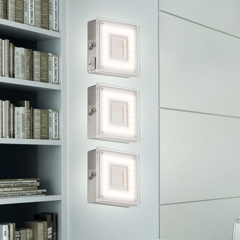 Lampada da parete Faretto da interno a superficie LED piatto angolare Cucina Luce LED sottopensile, con interruttore, 1x 5 watt 360 lumen bianco caldo, LxH 9 x 3,1 cm, set da 3