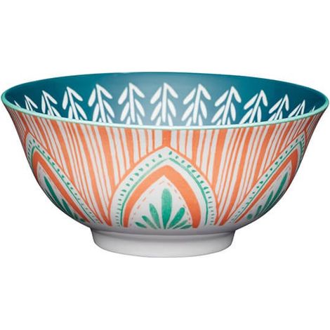 KitchenCraft 16cm Colourful Folk Pattern Ceramic Bowl