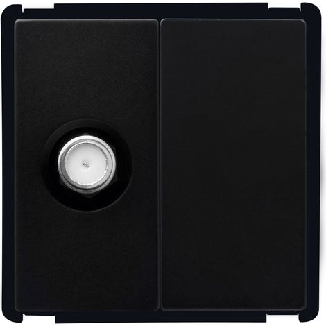 Toma Satélite + Tapa Ciega Modern Negro (1/2)