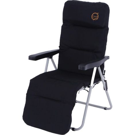 Poltrona nera ultra comfort e relax da campeggio (1/5)