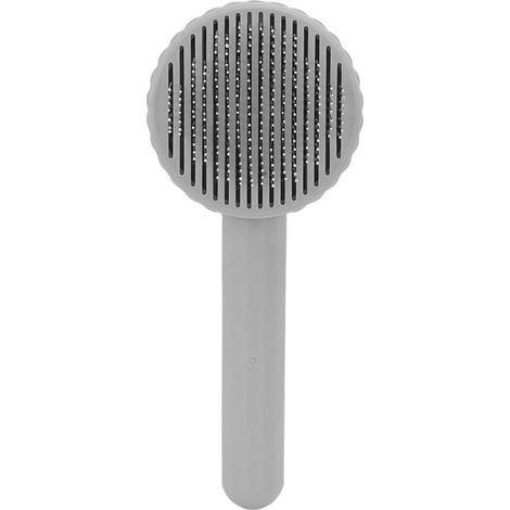 Cepillo de pelo autolimpiante Toivize para perros y gatos, color gris, modelo con botón de limpieza y cerdas de TPE+PP. (1/5)