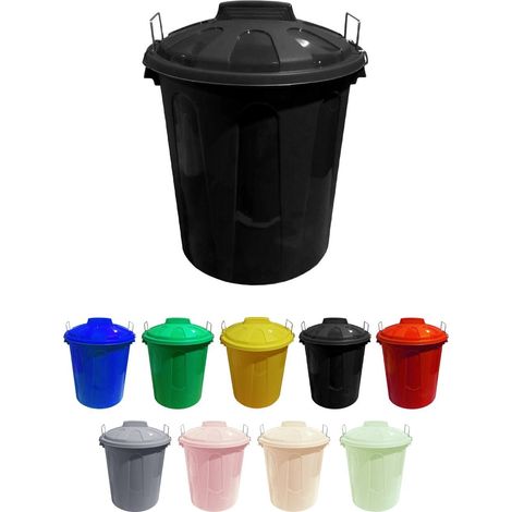 Cubo Basura de plástico con Tapadera  Cubo almacenaje y reciclaje (1/5)