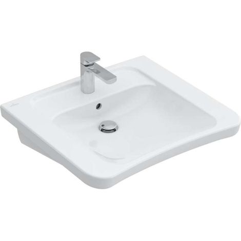 Architectura Vita, Lavabi sospesi, 650 x 550 mm, Rettangolare, Ex Targa Architectura, rubinetteria centrale perforata, con troppopieno, Porcellana sanitaria, NF (1/5)