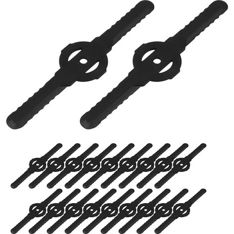 Set da 60 lame per tagliabordi, adatte a tosaerba a batteria, decespugliatori, nere Lame per tosaerba elettrico a batteria, lame in plastica (1/5)