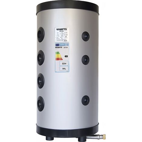 Watts – Ballon échangeur 100L – 4 piquages 2" – Pression max 6 bar – Volume réel 94L – Pour systèmes PAC et refroidissement
