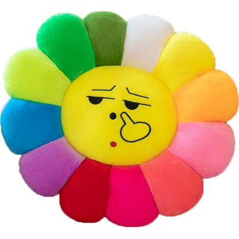 Buntes Sonnenblumenkissen, florales Cartoon-Muster, Stoffkissen für Bürosofas, Typ 8