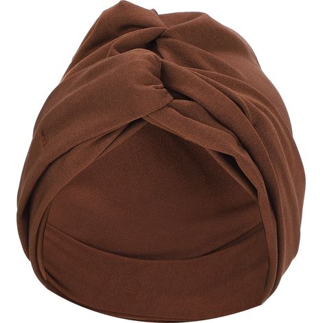 Turban extensible pour femme, foulard de chimio, bonnet musulman, article religieux, couleur café foncé