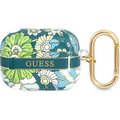 Guess guaphhfln Cover per AirPods Pro verde/cinturino verde con fiori Collezione (1/3)