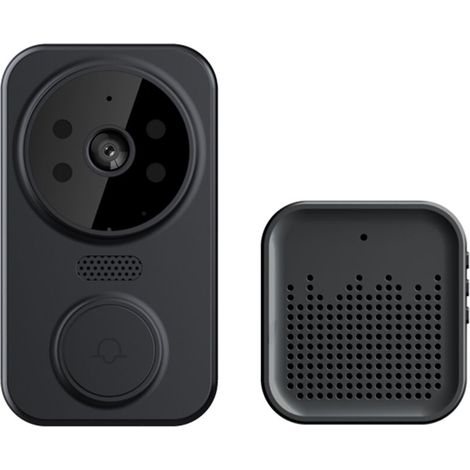 Interphone Wi-Fi intelligent sans fil HD avec caméra PIR, détection de mouvement, alarme infrarouge, réveil de sécurité et système vidéo intégré pour maison et appartement. Certification UL. (1/5)