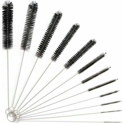 12 pièces Tube Brosse de Nettoyage Versail - Goupillon Nettoyage - Brosse de Nettoyage Tube pour Bouteille en Verre Bébé Biberon Bouilloire Clavier - Tuyau Brosses de Nettoyage - Brosse de Nettoyage