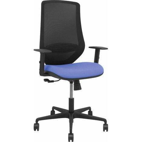 Silla Mardos sincro malla negra bali azul claro brazo regulable