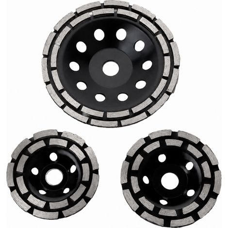 Disque de meulage diamant 100 mm double rangée noir pour meuleuse d'angle 100 2800 100 × 100 × 5 cm 210 g – Livraison gratuite