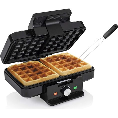 Doppel Waffeleisen & Waffelgabel dicke BELGISCHE & BRÜSSELER Waffeln 22x13,5cm (1/5)