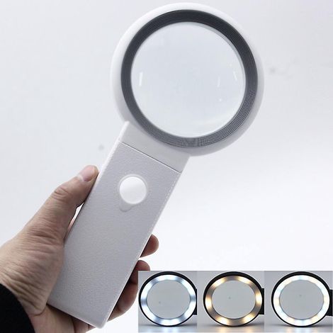 loupe De Lecture, Loupe Eclairante Main Sur Pied Avec 18 Led Lumire, 10x 30x Loupe De Table Avec Support Pliable Pour Lecture, Bijoux, Inspection (1/5)