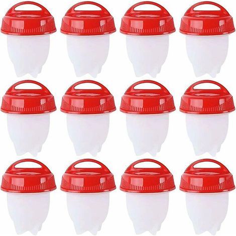 Juego de 12 piezas para cocinar huevos, juego de ollas para huevos de silicona, recipientes para huevos sin cáscara, recipientes para huevos, utensilios de cocina antiderrame (1/5)