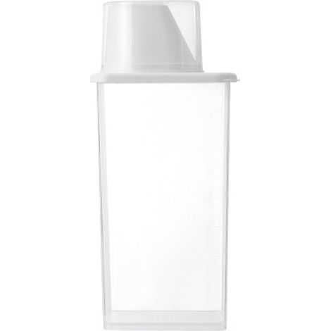 Boîte de rangement transparente en plastique pour céréales, aliments secs, farine, sucre et riz, avec verre doseur intégré. Idéale pour le rangement du garde-manger. (1/3)